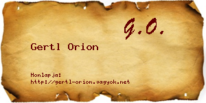 Gertl Orion névjegykártya